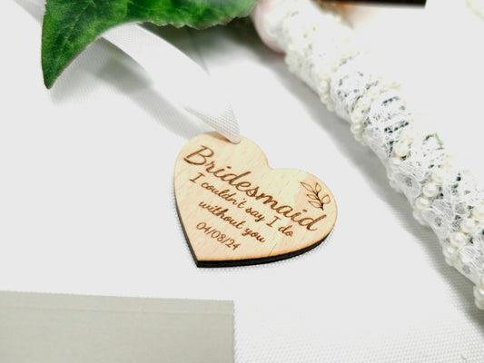 Bridesmaid engraved heart